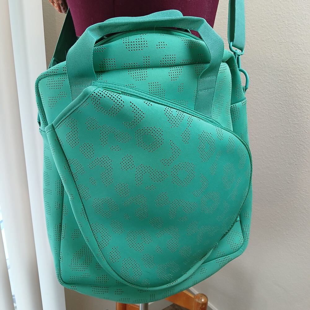 MyTagAlongs Clover Green Tennis Tote Bag neoprene duffle crossbody zipper pouch